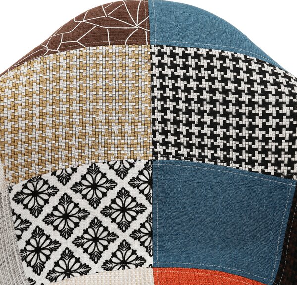 KONDELA Křeslo, patchwork/buk, TOBO 4 NEW