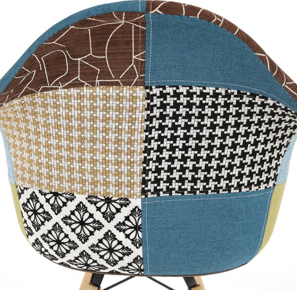 KONDELA Křeslo, patchwork/buk, TOBO 4 NEW