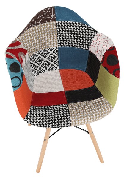 KONDELA Křeslo, patchwork/buk, TOBO 4 NEW