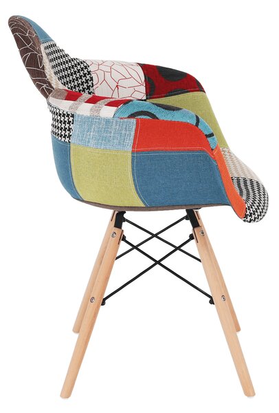 KONDELA Křeslo, patchwork/buk, TOBO 4 NEW