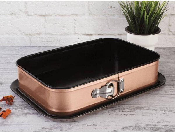 Forma s nepřilnavým povrchem 2v1 Rosegold Metallic Line 39x27x7,5cm