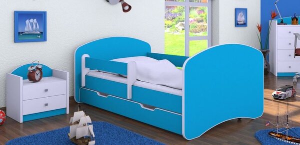 Dětská postel se šuplíkem 140x70 cm - MODRÁ