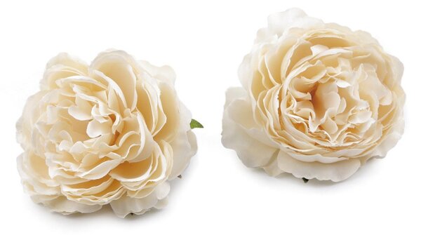 Umělý květ růže Ø7,5 cm barva 2 krémová, 2 ks