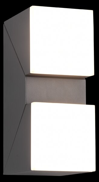 Trio 270660242 LED venkovní nástěnné svítidlo Avon 2x6W | 1600lm | 3000K | IP54 - nastavitelné, antracit