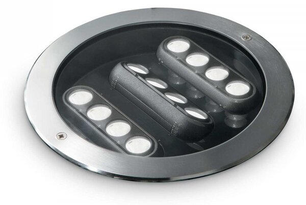 Ideal Lux 277035 LED venkovní zápustné bodové svítidlo Taurus 1x20W | 1950lm | 3000K | IP67 - ocel