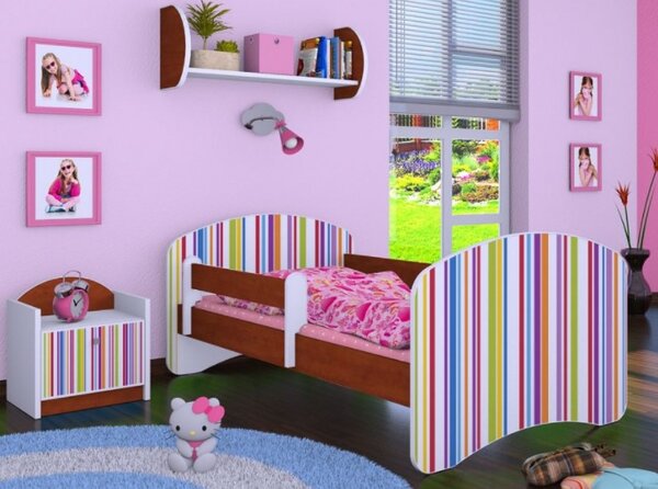 Dětská postel bez šuplíku 180x90cm PROUŽKY - kalvados