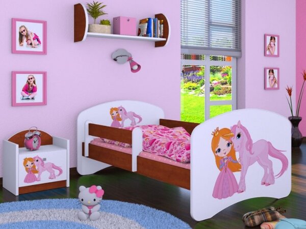 Dětská postel bez šuplíku 160x80cm PRINCEZNA A JEDNOROŽEC - kalvados