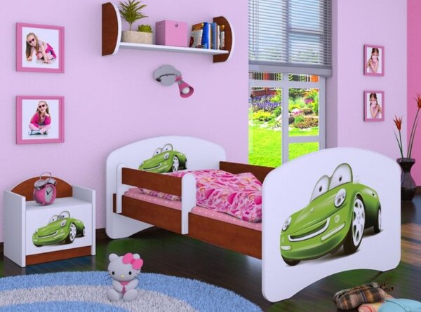 Dětská postel bez šuplíku 160x80cm ZELENÉ AUTO - kalvados