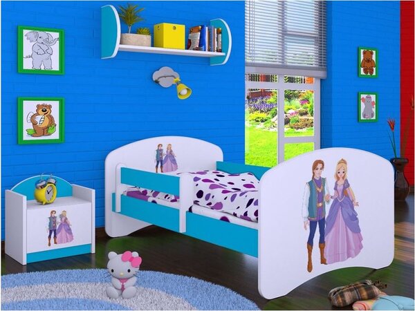 Dětská postel bez šuplíku 160x80cm PRINC A PRINCEZNA - modrá