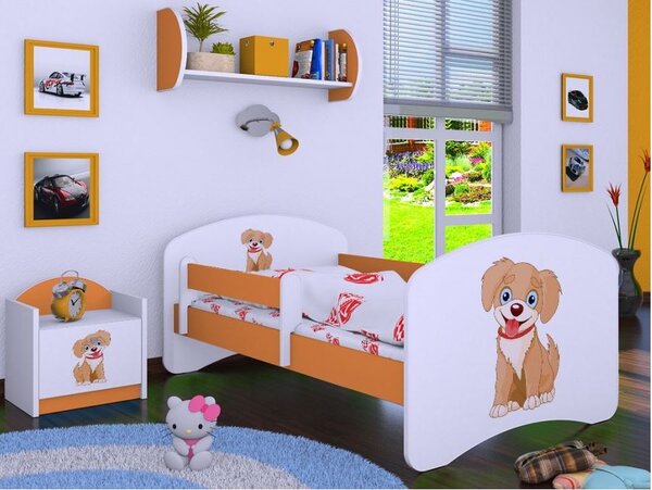 Dětská postel bez šuplíku 160x80cm PEJSEK - oranžová