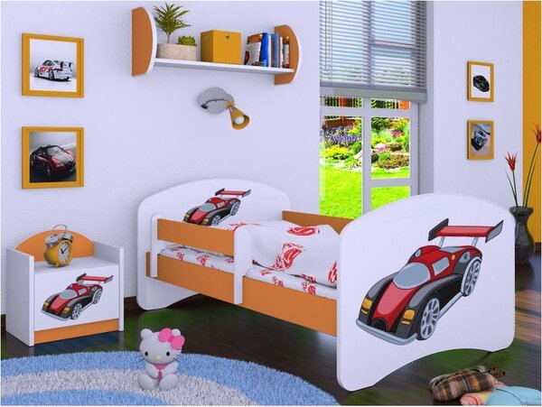 Dětská postel bez šuplíku 180x90cm SUPER FORMULE - oranžová