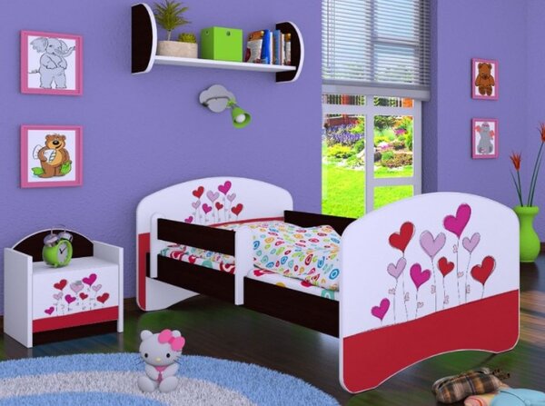 Dětská postel bez šuplíku 180x90cm LOVE - kaštan wenge