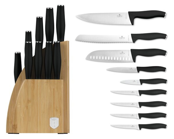 Sada nožů se stojanem BAMBOO 10 ks Matte Black Collection