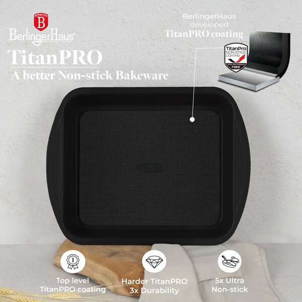 Pečící plech s titanovým povrchem 40 x 28,5 cm, Matte Black Collection