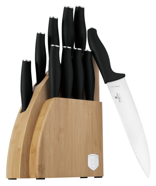 Sada nožů se stojanem BAMBOO 10 ks Matte Black Collection