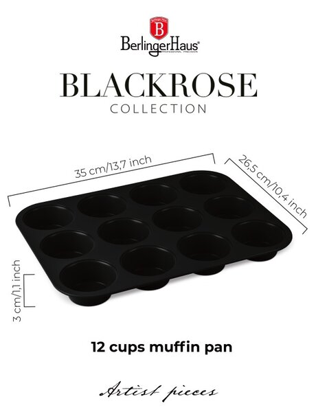 Forma na muffiny 12 ks Matte Black Collection
