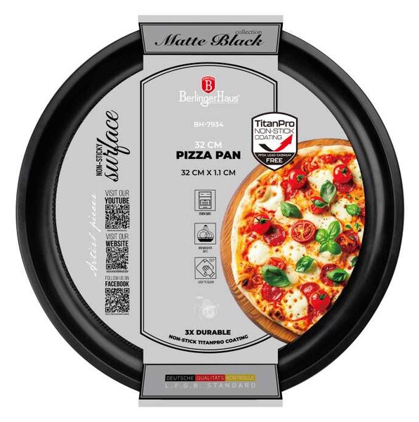 Pánev na pizzu s titanovým povrchem 32 cm Matte Black Collection