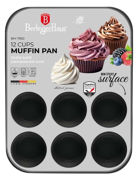 Forma na muffiny 12 ks Matte Black Collection