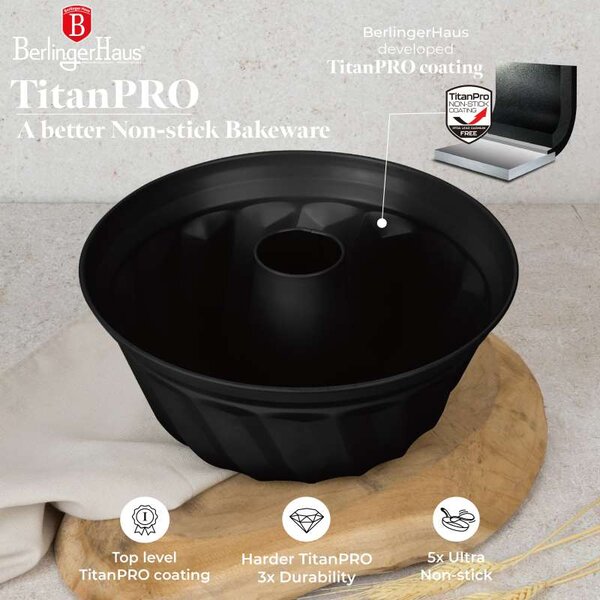 Forma na bábovku s titanovým povrchem 25 cm Matte Black Collection