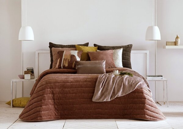 Textil Antilo Přehoz na postel Nantes Terra, terakotová, elegantní Rozměr: 250x270 cm