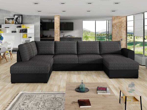 Sedací souprava Szafran, Potah: ekokůže Soft 011 (černá) + Majorka 03, Strana: levá Mirjan24 5902928261158