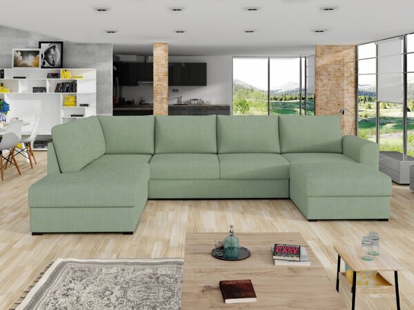 Sedací souprava Szafran, Potah: ekokůže Soft 011 (černá) + Majorka 03, Strana: levá Mirjan24 5902928261158