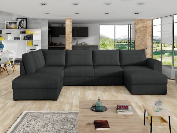 Sedací souprava Szafran, Potah: ekokůže Soft 011 (černá) + Majorka 03, Strana: levá Mirjan24 5902928261158