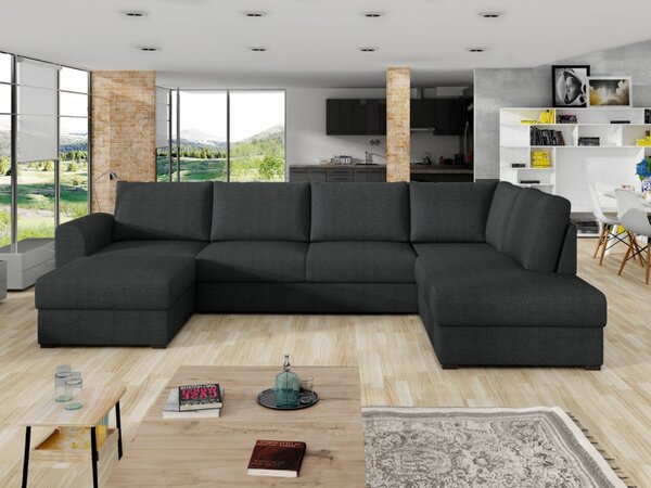 Sedací souprava Szafran, Potah: ekokůže Soft 011 (černá) + Majorka 03, Strana: levá Mirjan24 5902928261158