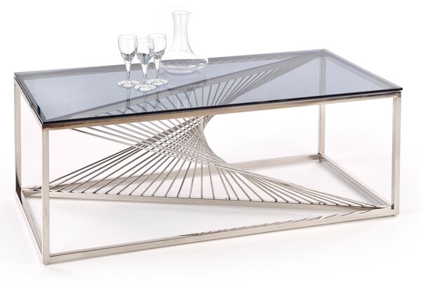 Moderní konferenční stolek Glamour Stříbrný PRISM II
