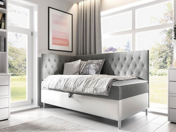 Kontinentální postel Junior Gerdise 3, Strana: pravá, Rozměr postele: 80x200, Barva:: ekokoža Soft 017 (biała) + Fresh 04 5903211202353