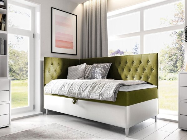 Kontinentální postel Junior Gerdise 3, Strana: pravá, Rozměr postele: 80x200, Barva:: ekokoža Soft 017 (biała) + Fresh 04 5903211202353