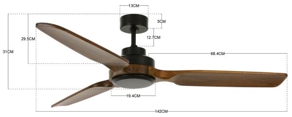 Lucci air 213051 - Stropní ventilátor SHOALHAVEN černá/hnědá