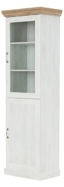 KONDELA Vitrína, sosna skandinávská / dub divoký, ROYAL W1D