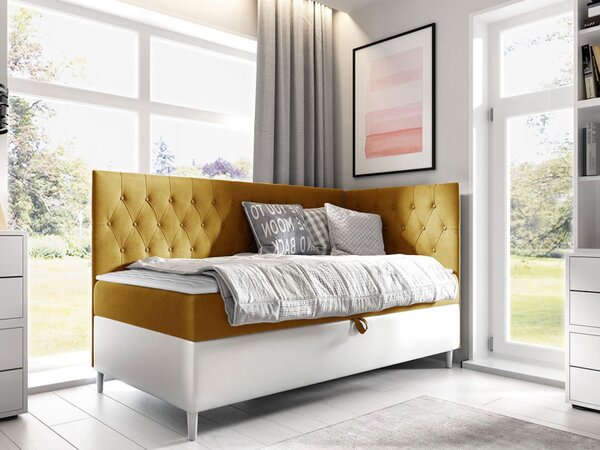 Kontinentální postel Junior Gerdise 3, Strana: pravá, Rozměr postele: 80x200, Barva:: ekokoža Soft 017 (biała) + Fresh 37 5903211202438