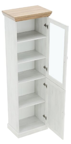 KONDELA Vitrína, sosna skandinávská / dub divoký, ROYAL W1D