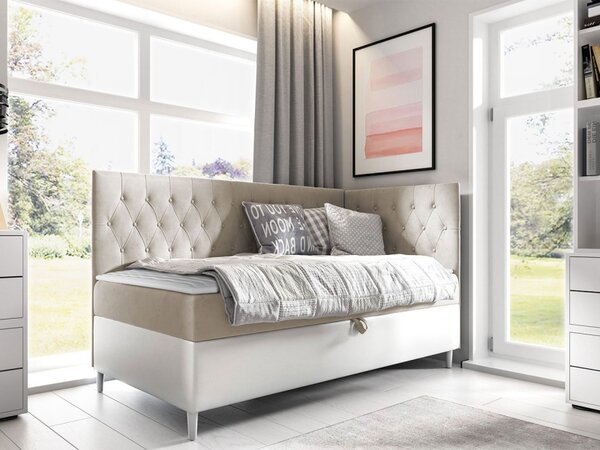 Kontinentální postel Junior Gerdise 3, Strana: pravá, Rozměr postele: 80x200, Barva:: ekokoža Soft 017 (biała) + Fresh 01 5903211202346