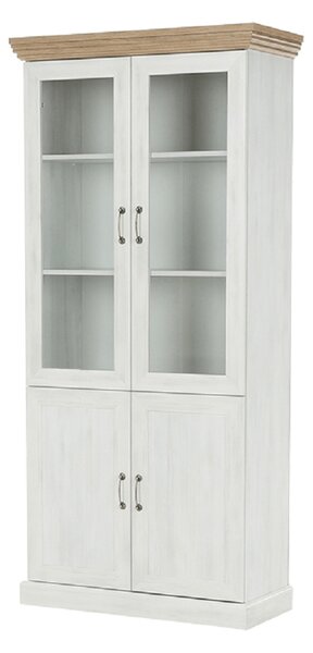 KONDELA Vitrína, sosna skandinávská / dub divoký, ROYAL W4D