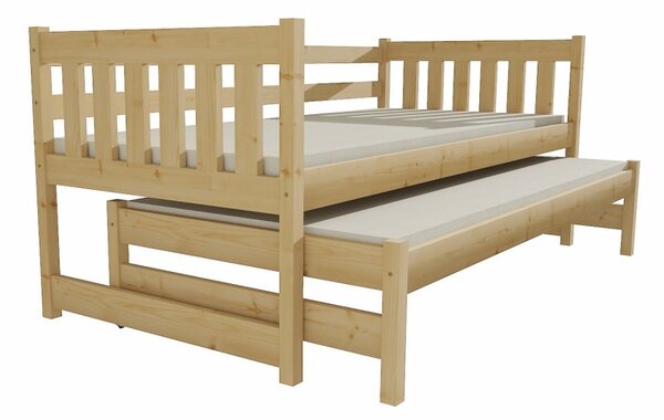 Dětská postel s výsuvnou přistýlkou z MASIVU 180x80cm bez šuplíku - DPV006