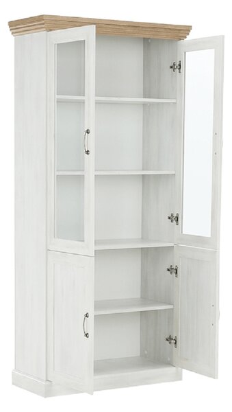 KONDELA Vitrína, sosna skandinávská / dub divoký, ROYAL W4D
