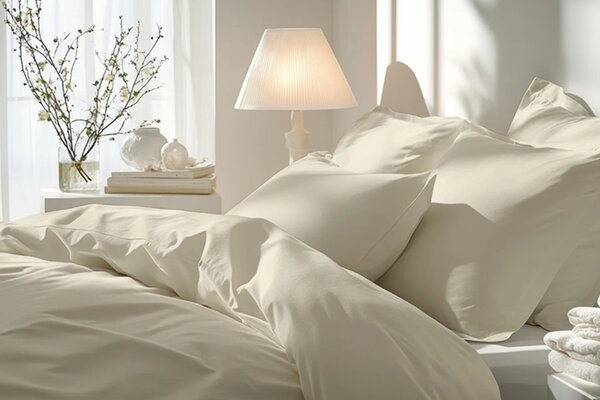 Florella Saténové povlečení Edel Satin Uni Ivory Rozměr: 70x90 + 140x200 cm