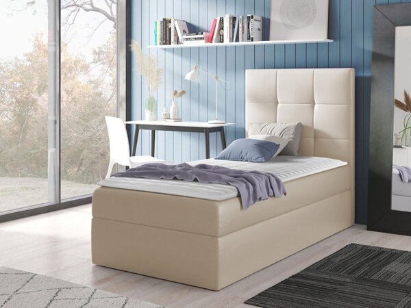 Kontinentální jednolůžková postel Kanvar 2, Strana: levá, Rozměr postele: 80x200, Barva:: ekokůže Soft 011 (černá) 5903211181085