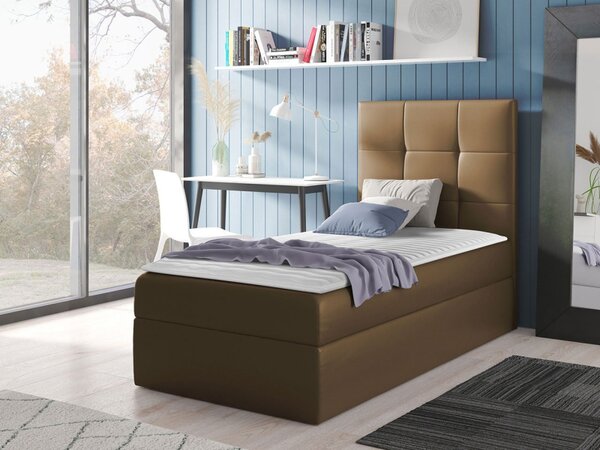Kontinentální jednolůžková postel Kanvar 2, Strana: levá, Rozměr postele: 80x200, Barva:: ekokůže Soft 011 (černá) 5903211181085