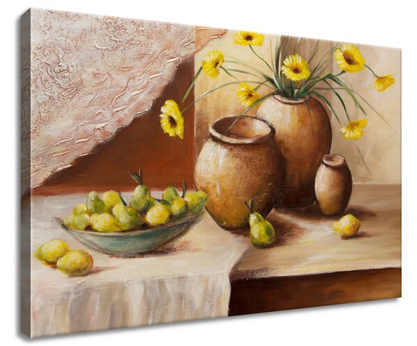 Obraz na plátně Žluté květy ve váze Rozměry: 60 x 40 cm