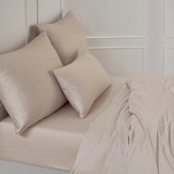 Florella Saténové povlečení Edel Satin Uni Beige Rozměr: 70x90 + 140x200 cm