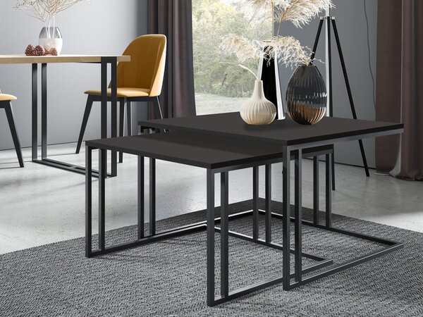 Set 2 konferenčních stolků Froyw, Barva: černá / dub craft zlatý 5903211310492