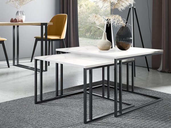 Set 2 konferenčních stolků Froyw, Barva: černá / dub craft zlatý 5903211310492