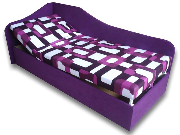 Jednolůžková postel (válenda) 90 cm Abigail (Gusto 10 + Fialová 49) (L). 793060