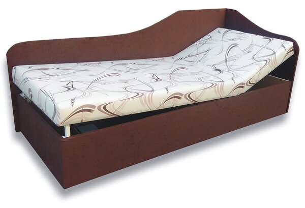 Jednolůžková postel (válenda) 90 cm Abigail (Sand 10 + Tmavě hnědá 40) (P). 793065