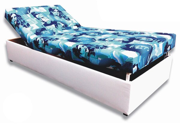 Jednolůžková postel (válenda) 80 cm Darcy (Bílá koženka + Elmo 2). 793068