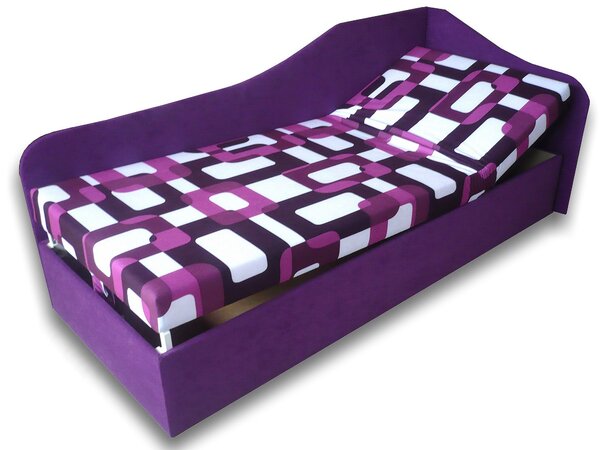 Jednolůžková postel (válenda) 80 cm Abigail (Gusto 10 + Fialová 49) (P). 793051